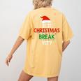 Is It Christmas Break Yet Teacher Xmas Winter Saying Women's Comfort Colors T-Shirt Back Print Mustard