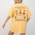 Christmas Teacher Of Smart Cookies Gingerbread Man Teaching Women's Comfort Colors T-Shirt Back Print Mustard Christmas Teacher Of Smart Cookies Gingerbread Man Teaching Women's Comfort Colors T-Shirt Back Print Mustard