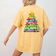 Christmas Tree Made Of Crayons School Teacher Life Student Women's Comfort Colors T-Shirt Back Print Mustard Christmas Tree Made Of Crayons School Teacher Life Student Women's Comfort Colors T-Shirt Back Print Mustard