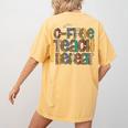 Coffee Teach Repeat Leopard Print Back To School Teachers Women's Comfort Colors T-Shirt Back Print Mustard