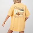 Coffee Teach Repeat Teacher Women's Comfort Colors T-Shirt Back Print Mustard