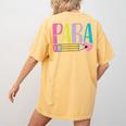 Colorful PARA Teacher Paraprofessional Cute Pencil Women's Comfort Colors T-Shirt Back Print Mustard