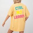 Computer Teacher Back To School Kids Ctrl Alt Learn Women's Comfort Colors T-Shirt Back Print Mustard Computer Teacher Back To School Kids Ctrl Alt Learn Women's Comfort Colors T-Shirt Back Print Mustard
