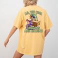 All The Cool Dragons Are Reading Dragon Teacher Women's Comfort Colors T-Shirt Back Print Mustard