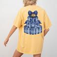 Coquette Bow Book Tree Merry Christmas Xmas Teacher Holiday Women's Comfort Colors T-Shirt Back Print Mustard Coquette Bow Book Tree Merry Christmas Xmas Teacher Holiday Women's Comfort Colors T-Shirt Back Print Mustard