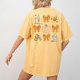 Coquette Bow Fall Science Teacher Stem Teacher Thanksgiving Women's Comfort Colors T-Shirt Back Print Mustard