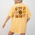 Coquette Teach Teacher Bows Thanksgiving Turkey Fall Autumn Women's Comfort Colors T-Shirt Back Print Mustard Coquette Teach Teacher Bows Thanksgiving Turkey Fall Autumn Women's Comfort Colors T-Shirt Back Print Mustard