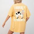 Cow Teacher Lover Women's Comfort Colors T-Shirt Back Print Mustard