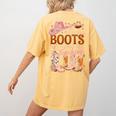Cowboy Teacher These Boots Are Made-For Teaching School Women's Comfort Colors T-Shirt Back Print Mustard Cowboy Teacher These Boots Are Made-For Teaching School Women's Comfort Colors T-Shirt Back Print Mustard