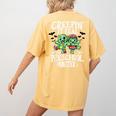 Creepin It Real Monster School Preschool Teacher Halloween Women's Comfort Colors T-Shirt Back Print Mustard
