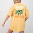Creepin It Real Monster School Teacher Principal Halloween Women's Comfort Colors T-Shirt Back Print Mustard