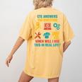 CTE Teacher CTE Crew When Will I Use This In Real Life Women's Comfort Colors T-Shirt Back Print Mustard