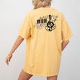 Cut Music Teacher Shirt With a Piano Keys Notes And Flowers Women's Comfort Colors T-Shirt Back Print Mustard