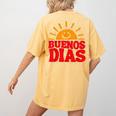 Cute Bilingual Spanish Teacher Buenos Dias Sunshine Women's Comfort Colors T-Shirt Back Print Mustard Cute Bilingual Spanish Teacher Buenos Dias Sunshine Women's Comfort Colors T-Shirt Back Print Mustard