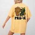 Cute Camo Pre K Back To School Teacher Kid Preschool Women's Comfort Colors T-Shirt Back Print Mustard