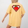 Cute Distressed Super Teacher Superhero Apple Shirt Women's Comfort Colors T-Shirt Back Print Mustard Cute Distressed Super Teacher Superhero Apple Shirt Women's Comfort Colors T-Shirt Back Print Mustard