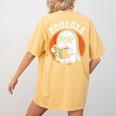 Cute Ghost Book Reading Books Lover Retro Halloween Teacher Women's Comfort Colors T-Shirt Back Print Mustard Cute Ghost Book Reading Books Lover Retro Halloween Teacher Women's Comfort Colors T-Shirt Back Print Mustard