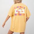 Cute Ghost Read More Books Lover Teacher Halloween Costume Women's Comfort Colors T-Shirt Back Print Mustard
