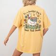 Cute Goose It's A Beautiful Day To Teach 1st Grade Teacher Women's Comfort Colors T-Shirt Back Print Mustard