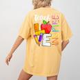 Cute Teach Love And Inspire Men Women Teacher Women's Comfort Colors T-Shirt Back Print Mustard