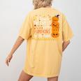 Cute Teacher Halloween For Women Men Teacher Pumpkin Women's Comfort Colors T-Shirt Back Print Mustard
