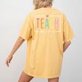 Cute Teacher Life Teach Them To Be Kind School Mom Teachers Women's Comfort Colors T-Shirt Back Print Mustard Cute Teacher Life Teach Them To Be Kind School Mom Teachers Women's Comfort Colors T-Shirt Back Print Mustard