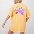 Cute Teacher Shirt 80's 90's Style Retro Old School Teacher For Men Women Women's Comfort Colors T-Shirt Back Print Mustard