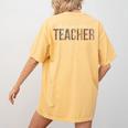 Dance Teacher Leopard Appreciation For Women For Work Women's Comfort Colors T-Shirt Back Print Mustard Dance Teacher Leopard Appreciation For Women For Work Women's Comfort Colors T-Shirt Back Print Mustard