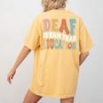 Deaf Dream Team Education Deaf Education Teacher Women's Comfort Colors T-Shirt Back Print Mustard