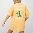 Dinosaur Thesaurus Grammar Joke Teacher Women's Comfort Colors T-Shirt Back Print Mustard