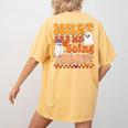 What Are We Doing Today Halloween PE Spooky Teacher Women's Comfort Colors T-Shirt Back Print Mustard