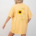 Dragonfly Sunflower Teacher Growth Mindset Choose To Shine Women's Comfort Colors T-Shirt Back Print Mustard