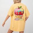 Dripping Apple Ice Cream Cone Cute Teacher Appreciation Women's Comfort Colors T-Shirt Back Print Mustard Dripping Apple Ice Cream Cone Cute Teacher Appreciation Women's Comfort Colors T-Shirt Back Print Mustard