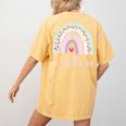 Early Headstart Cute Retro Rainbow Teachers Women's Comfort Colors T-Shirt Back Print Mustard