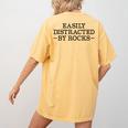 Easily Distracted By Rocks Rock Lover Geology Teacher Women's Comfort Colors T-Shirt Back Print Mustard Easily Distracted By Rocks Rock Lover Geology Teacher Women's Comfort Colors T-Shirt Back Print Mustard