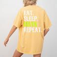 Eat Sleep Math Repeat Teacher Lover Women's Comfort Colors T-Shirt Back Print Mustard