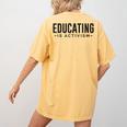 Educating Is Activism Feminist Social Justice Teacher For Men Women Women's Comfort Colors T-Shirt Back Print Mustard