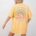 ELA English Teacher Women's Comfort Colors T-Shirt Back Print Mustard