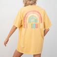 ESL Squad Teacher Crew Team Back To School English Rainbow Women's Comfort Colors T-Shirt Back Print Mustard