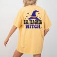 ESL Teacher Witch Halloween Matching Group Costume Women's Comfort Colors T-Shirt Back Print Mustard ESL Teacher Witch Halloween Matching Group Costume Women's Comfort Colors T-Shirt Back Print Mustard
