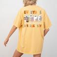 Everyone Communicates Differently Halloween Sped Teacher Women's Comfort Colors T-Shirt Back Print Mustard Everyone Communicates Differently Halloween Sped Teacher Women's Comfort Colors T-Shirt Back Print Mustard