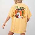 Fall Book Pumpkin Books Ghost Reading Halloween Teacher Women's Comfort Colors T-Shirt Back Print Mustard Fall Book Pumpkin Books Ghost Reading Halloween Teacher Women's Comfort Colors T-Shirt Back Print Mustard