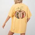 Fall Book Pumpkin Fall Librarians Bookworm Teachers Students Women's Comfort Colors T-Shirt Back Print Mustard