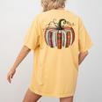 Fall Book Pumpkin Retro Reading Halloween Teacher Librarian Women's Comfort Colors T-Shirt Back Print Mustard Fall Book Pumpkin Retro Reading Halloween Teacher Librarian Women's Comfort Colors T-Shirt Back Print Mustard