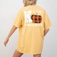 Fall Kindergarten Teacher K Is For Buffalo Plaid Pumpkin Women's Comfort Colors T-Shirt Back Print Mustard Fall Kindergarten Teacher K Is For Buffalo Plaid Pumpkin Women's Comfort Colors T-Shirt Back Print Mustard