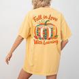 Fall In Love With Learning Book Lover Autumn Pumpkin Teacher Women's Comfort Colors T-Shirt Back Print Mustard Fall In Love With Learning Book Lover Autumn Pumpkin Teacher Women's Comfort Colors T-Shirt Back Print Mustard