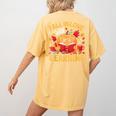 Fall In Love With Learning Pumpkin Thanksgiving Teacher Fall Women's Comfort Colors T-Shirt Back Print Mustard