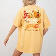 Lets Fall In Love With PE Teacher Thanksgiving Women's Comfort Colors T-Shirt Back Print Mustard