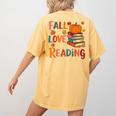 Fall In Love With Reading Autumn Thanksgiving Shirt Teacher Women's Comfort Colors T-Shirt Back Print Mustard Fall In Love With Reading Autumn Thanksgiving Shirt Teacher Women's Comfort Colors T-Shirt Back Print Mustard