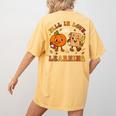 Fall In Love With Reading Book Autumn Pumpkins And Teachers Women's Comfort Colors T-Shirt Back Print Mustard Fall In Love With Reading Book Autumn Pumpkins And Teachers Women's Comfort Colors T-Shirt Back Print Mustard